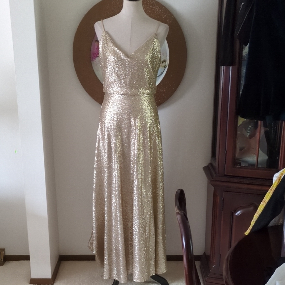 Revelry Gold Sequin Maxi Dress